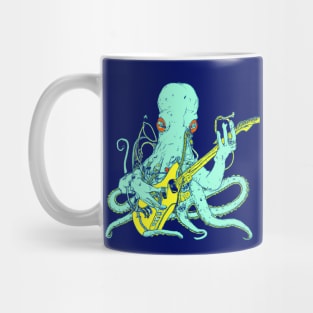 Turquoise Octopus Plays a Golden Guitar Mug